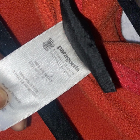 Patagonia Womens Orange Fleece with Side zipper pockets Full Zip Jacket Size S - Picture 7 of 8